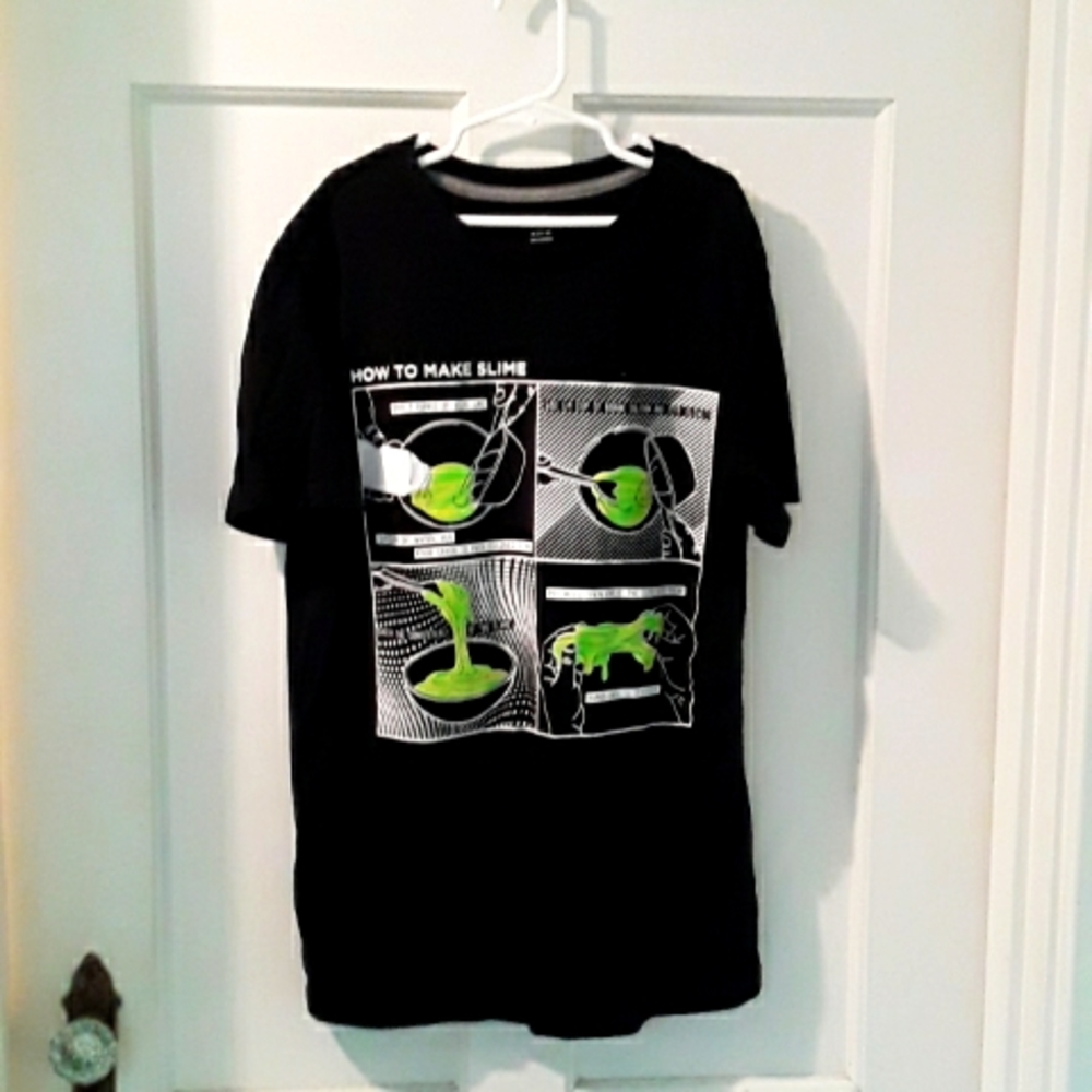 OLD NAVY Black HOW TO MAKE SLIME T-Shirt XL 14-16